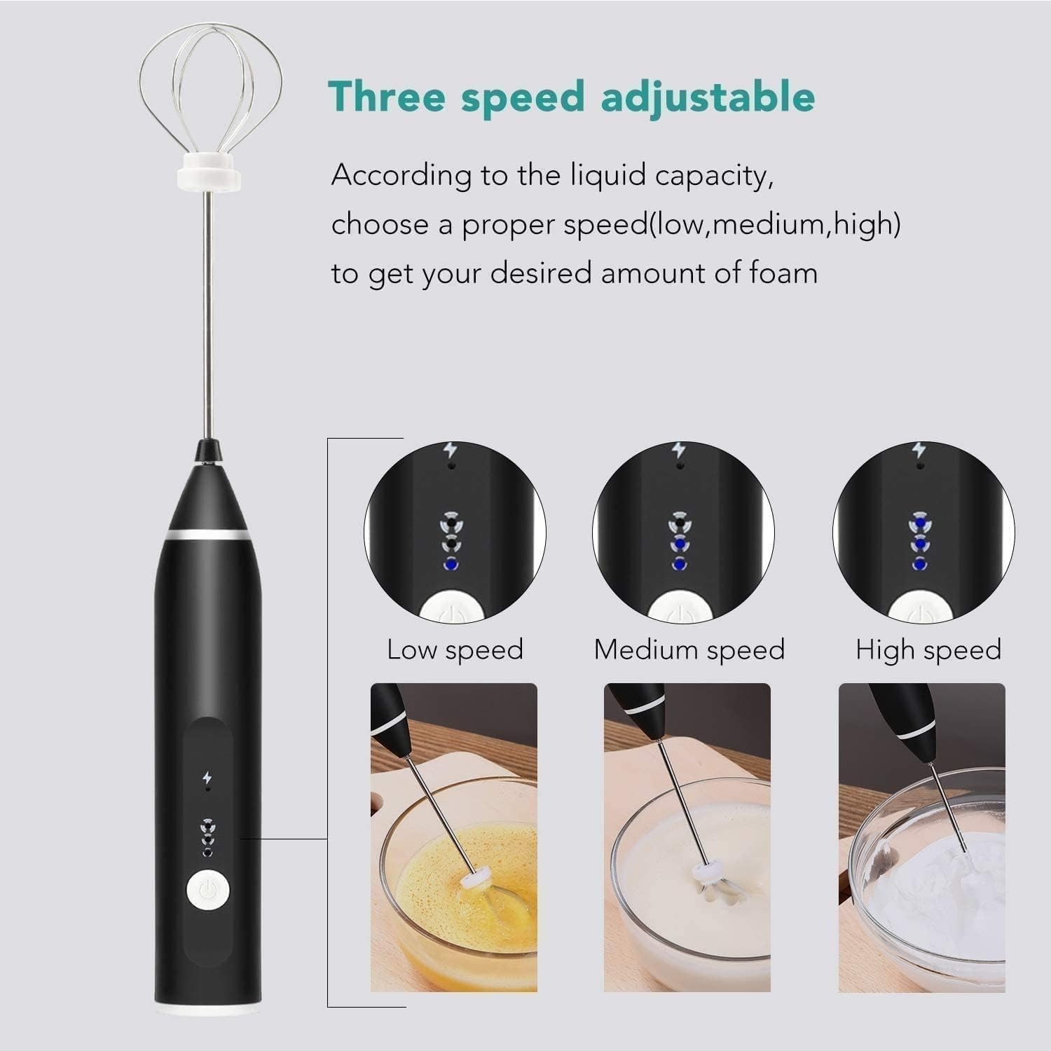 2 In 1 Rechargeable Milk Frother Wand - Image 2